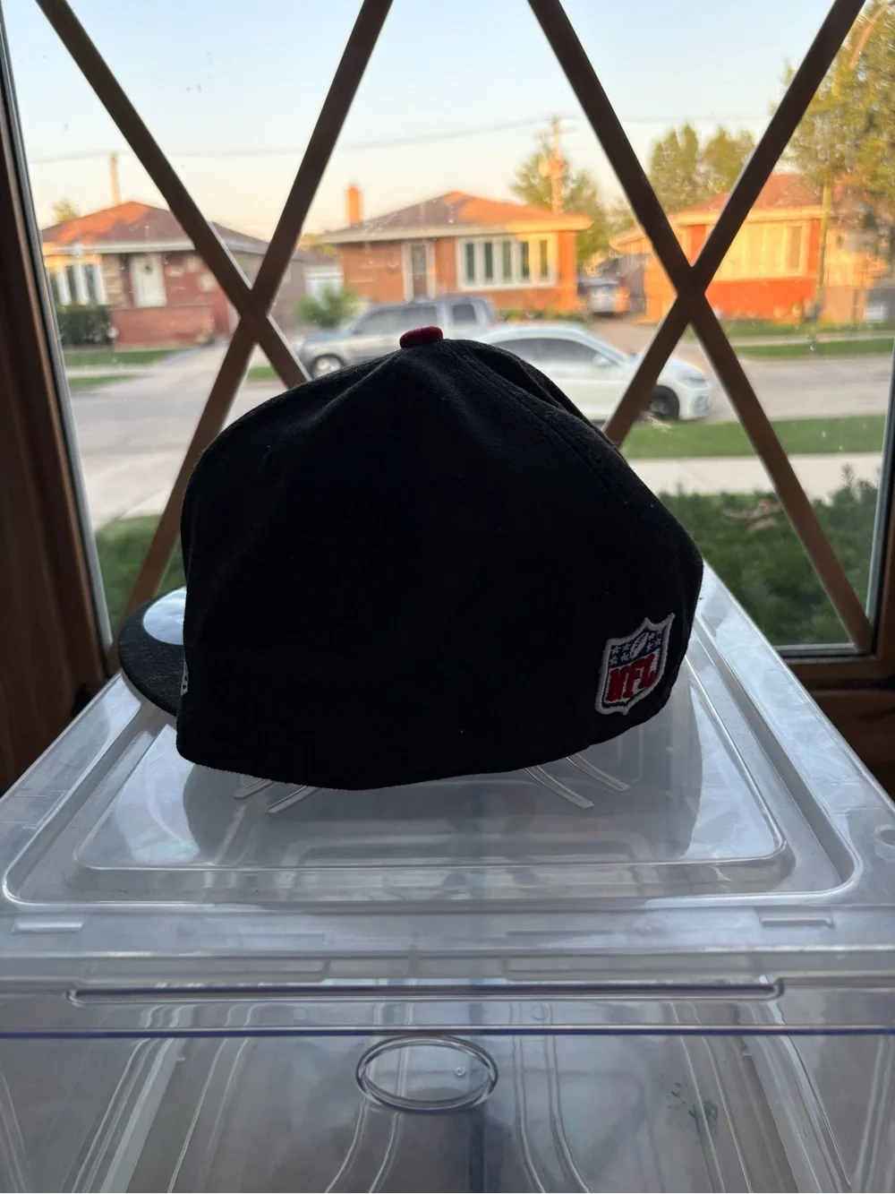 Mitchell & Ness Black Atlanta Falcons Fitted Hat with Red & White Logo